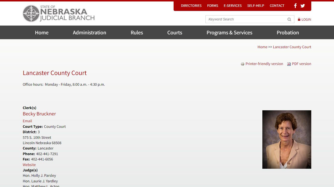 Lancaster County Court | Nebraska Judicial Branch